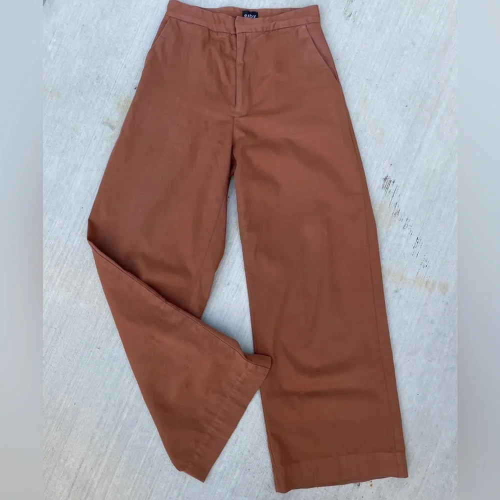 Esby twill cotton wide leg pant - Picture 2 of 5